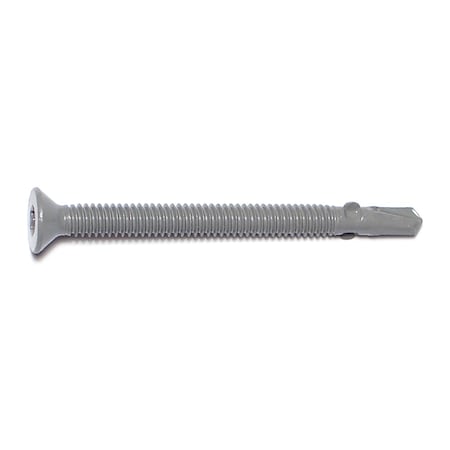 Midwest Fastener Self-Drilling Screw, #14 x 3 in, Gray Ruspert Steel Flat Head Torx Drive, 5 PK 30772